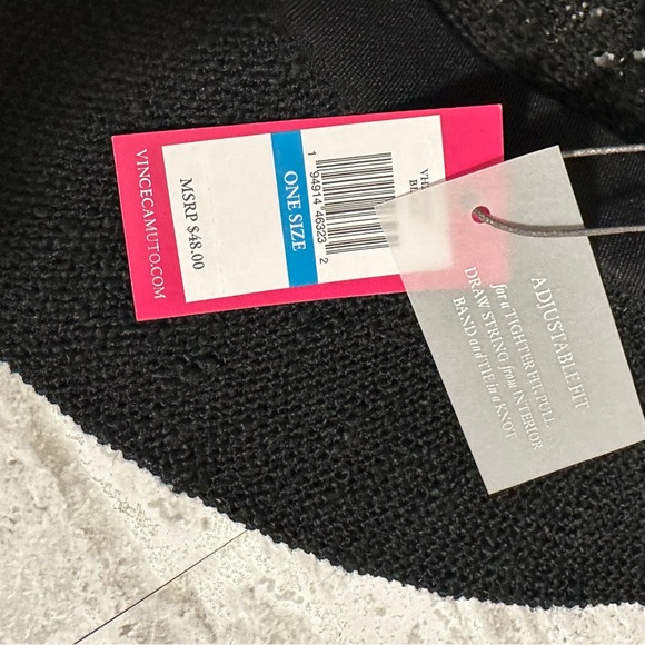 Vince Camuto black lace look wide brim hat NWT women’s one size - Picture 4 of 5